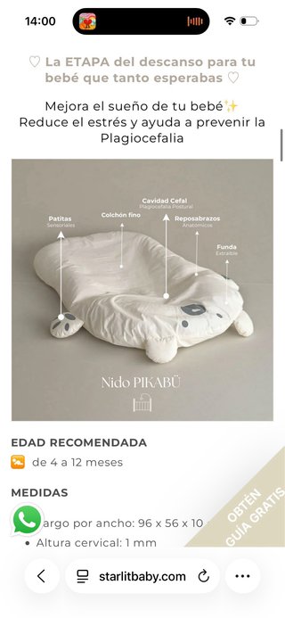 Nido reductor Starlitbaby oso azul