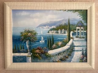 Cuadro paisaje marino con veleros