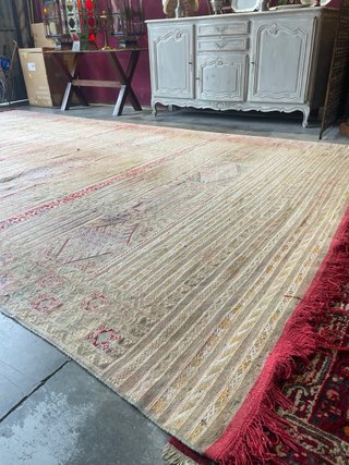 Alfombra Kilim Grande Beige y Rojo