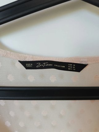 Vestido Zara lunares rosa talla M