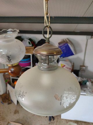 Lámpara colgante cristal y metal