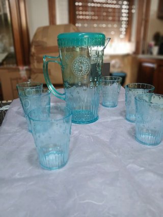 Set Brocca + 6 Bicchieri Mastro Bianco