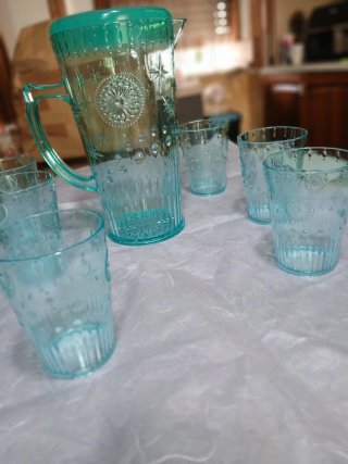 Set Brocca + 6 Bicchieri Mastro Bianco