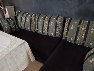 Sofá Cheslonge Negro y Gris