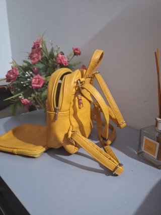 Zainetto donna senape/giallo ocra + portamonete