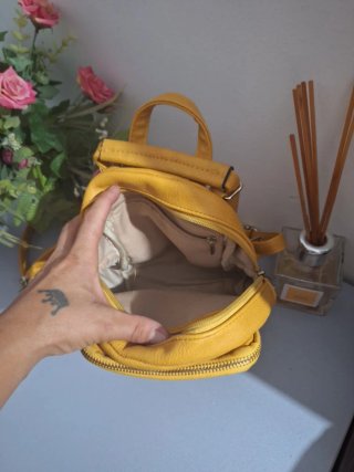 Zainetto donna senape/giallo ocra + portamonete