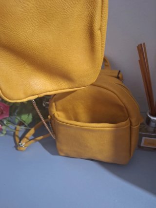 Zainetto donna senape/giallo ocra + portamonete