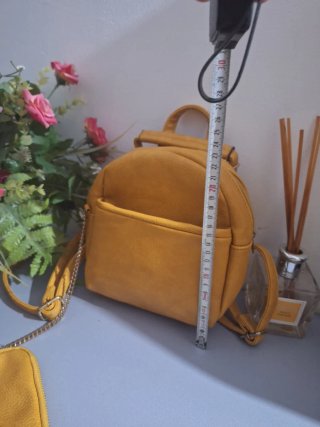 Zainetto donna senape/giallo ocra + portamonete