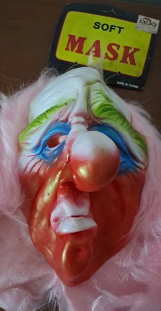 Maschera Carnevale Clown Rosa
