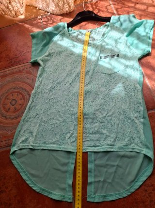 Camiseta verde mujer encaje