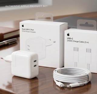 Cargador Apple Dual USB-C 35W + Cable USB-C 240W