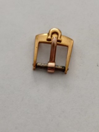 Fibbia Omega vintage 8 mm. (plaqué e inox)