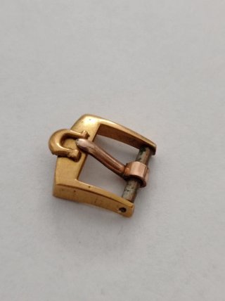 Fibbia Omega vintage 8 mm. (plaqué e inox)