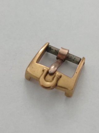 Fibbia Omega vintage 8 mm. (plaqué e inox)