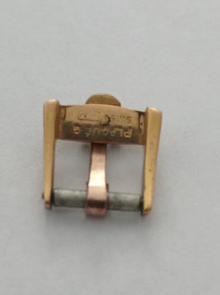 Fibbia Omega vintage 8 mm. (plaqué e inox)