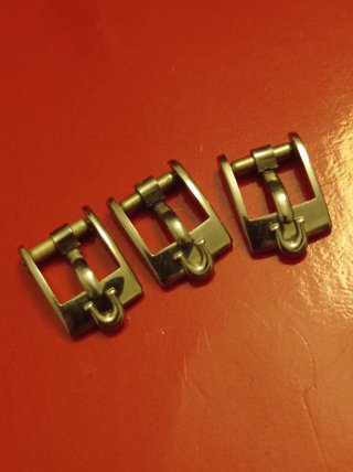 Fibbia Omega vintage 8 mm. (plaqué e inox)