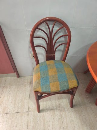 Conjunto Comedor Mesa Ovalada Ratán