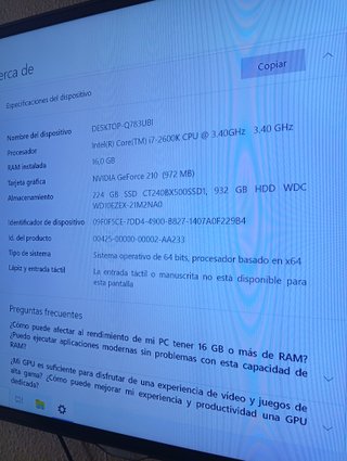 Torre PC Medion Intel i7 Negra