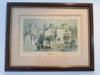Grabados antiguos de paisajes y ciudades