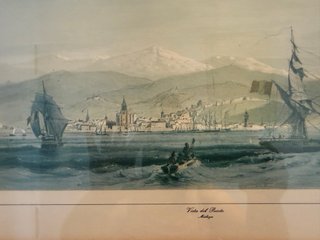 Grabados antiguos de paisajes y ciudades