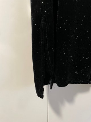 Vestido midi negro terciopelo con brillos