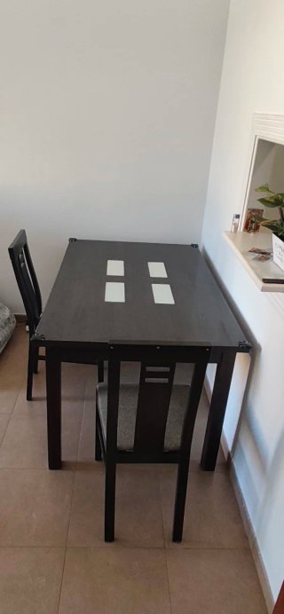 Mesa Comedor EXTENSIBLE Wengué + Sillas