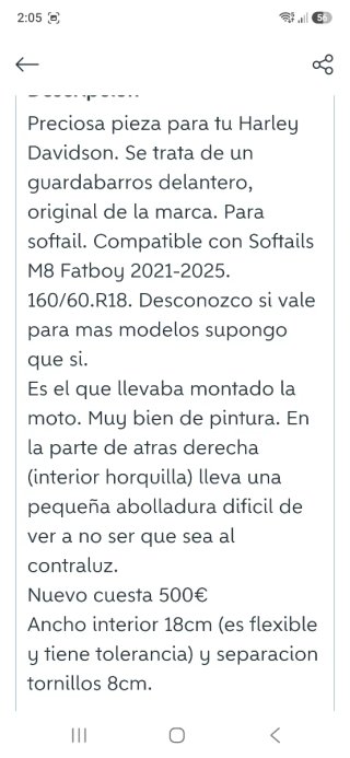 HARLEY GUARDABARROS DELANTERO