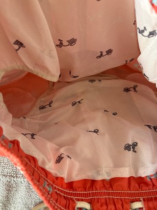 Bañador Scotta Talla M Naranja y motos celestes