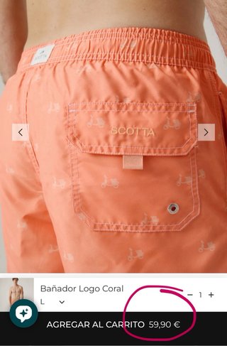 Bañador Scotta Talla M Naranja y motos celestes