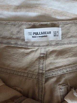 Pantalones Pull&Bear beige anchos