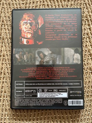 DVD El Horror de Frankenstein (Terror)