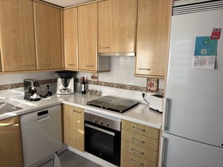 Placa vitrocerámica, horno y campana extractora