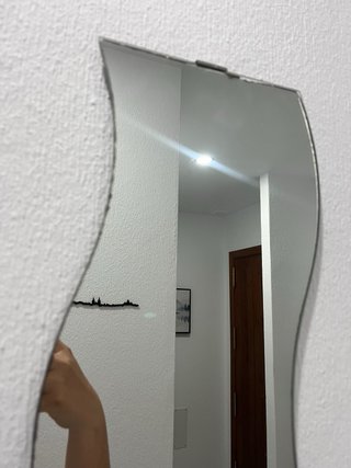 2 Espejos Ondulados Plateados