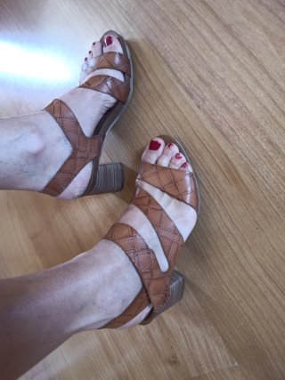 Sandalias de tacón mujer marrones