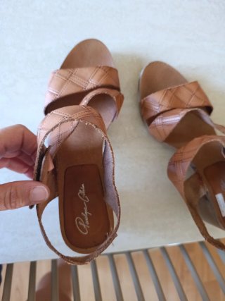 Sandalias de tacón mujer marrones