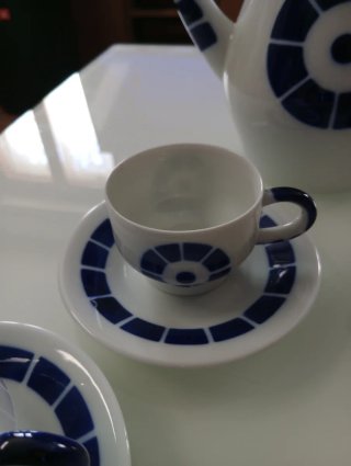 Juego de café Sargadelos azul y blanco + regalo
