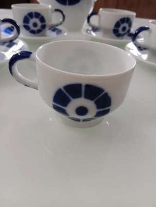 Juego de café Sargadelos azul y blanco + regalo