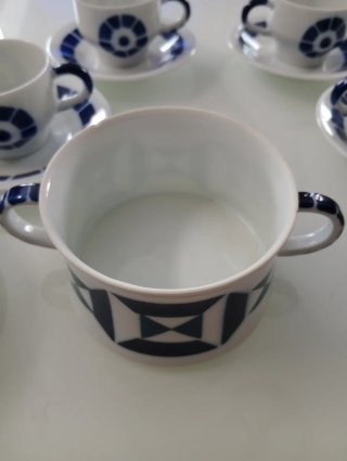 Juego de café Sargadelos azul y blanco + regalo