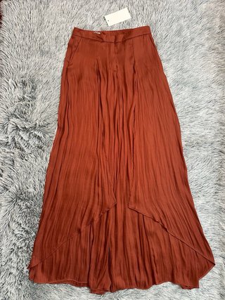 Pantalón Zara Coral Ancho Satinado Talla S