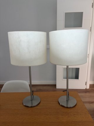 Juego de 2 lámparas de mesa plateadas