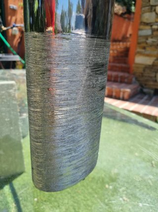 Jarrón tela rosa y plata