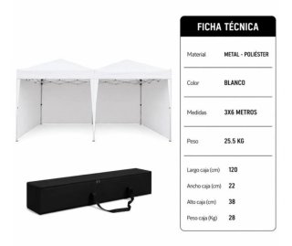 Carpa Donna Garden 3x6m Blanca