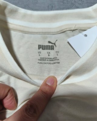 Camiseta PUMA Talla L Crema/Blanca