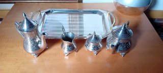 Juego té/café alpaca con bandeja