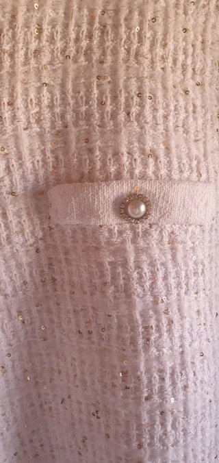 Chaqueta Mango Tweed Perlas Talla 3XL