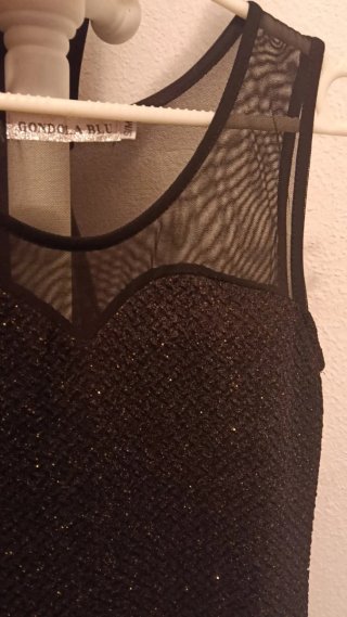 Vestido fiesta negro y dorado T40