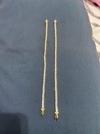 Pulsera de diamantes dorada para hombre y mujer.
