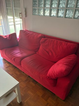 Sofá 3 plazas rojo