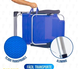 Silla de Playa Plegable Azul
