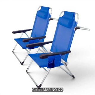 Silla de Playa Plegable Azul